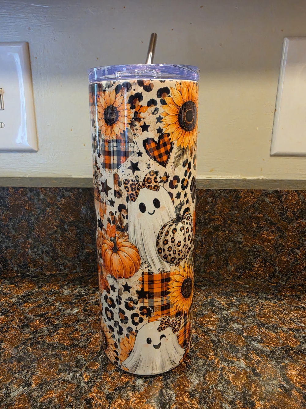 Sunflower & Pumpkin Ghost Tumbler